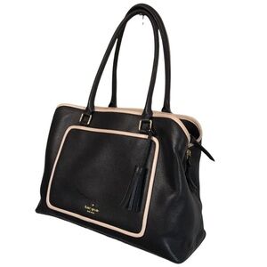 Kate Spade Large Evangelie Ward Place Black Pebbled Leather Tote Bag Purse